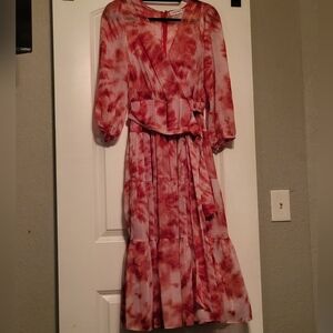 Stunning Calvin Klein Tie Dye Faux Wrap Dress, Fully Lined, Size 6, Like New
